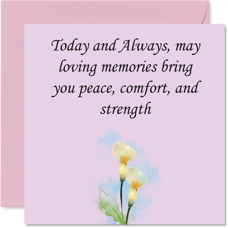 Pink Calla Lily Sympathy Card for Sending Peace and Comfort