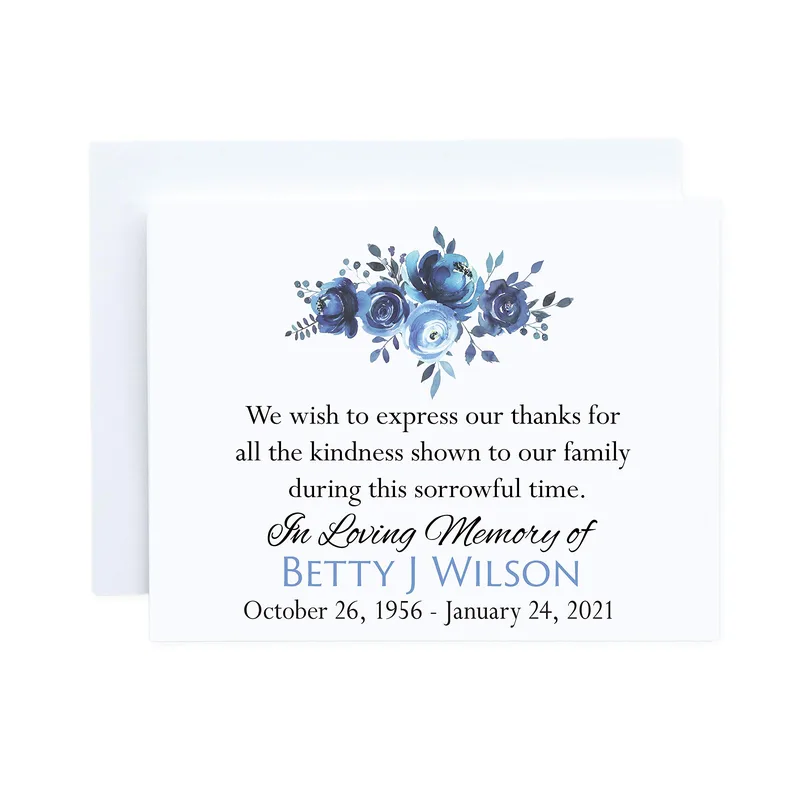 Memorial Thank You Sympathy Card – Greeting Card in natural