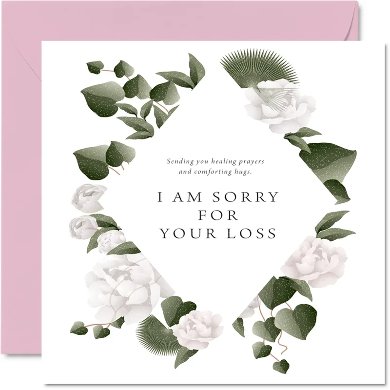 Wreath Green Leaves Sympathy Card for Sending Healing Prayers