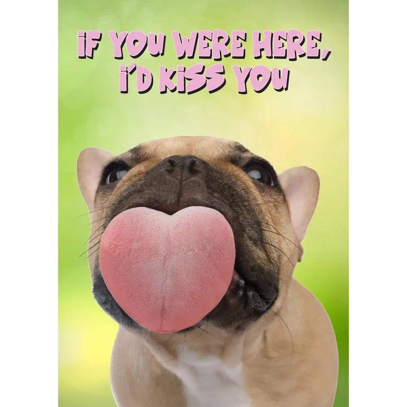 Pug Heart Tongue Love Card: Funny Greeting for Dog Lovers