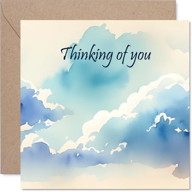 Blue Clouds Thinking of You Card for Sympathy and Support