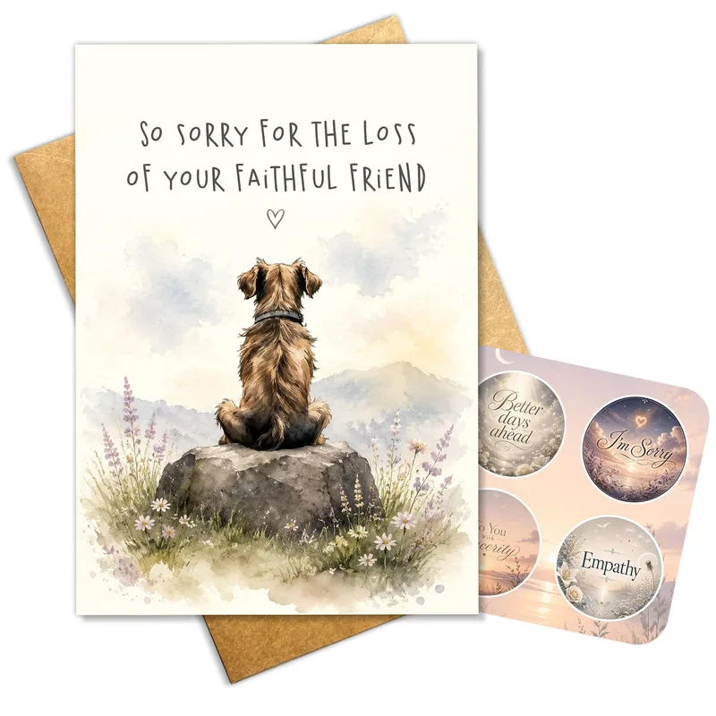 Dog Rock Pet Sympathy Card for Losing a Faithful Friend