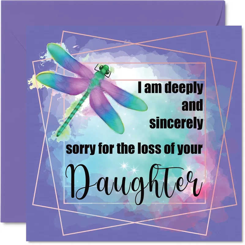 Dragonfly Purple Sympathy Card for a Daughter's Loss