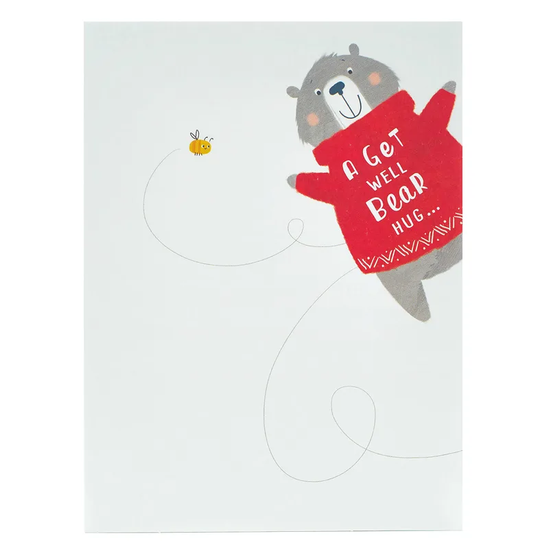 Grey Bear Sign Get Well Card for a Friend Recovering