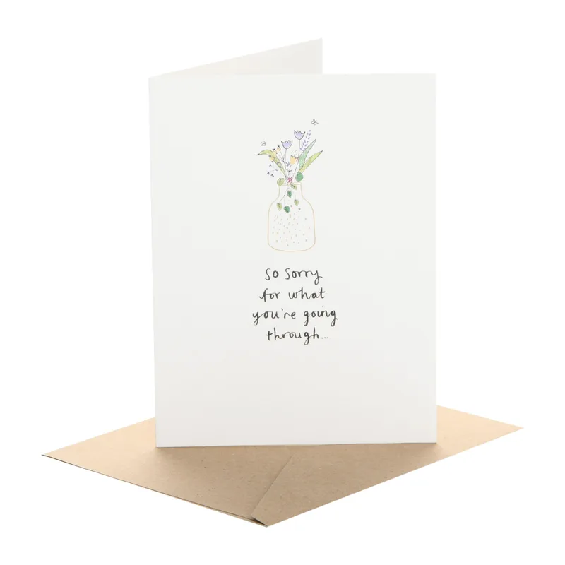 Jar Minimal Sketch Sympathy Card Offers Gentle Comfort