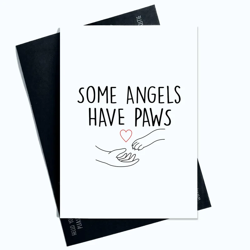 Ink Paw Hands Pet Sympathy Card for Dog Loss Comfort