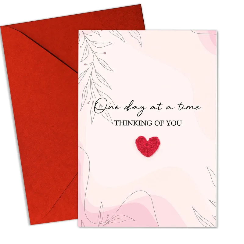Floral Heart Sketch Thinking of You Card for Gentle Support