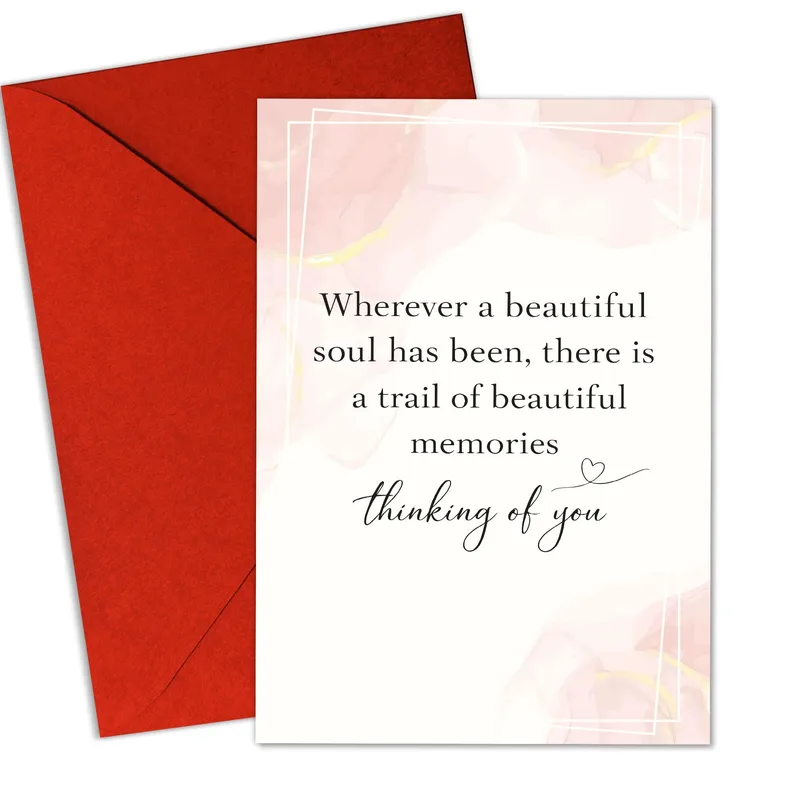 Pink Soft Border Thinking of You Card for Gentle Sympathy