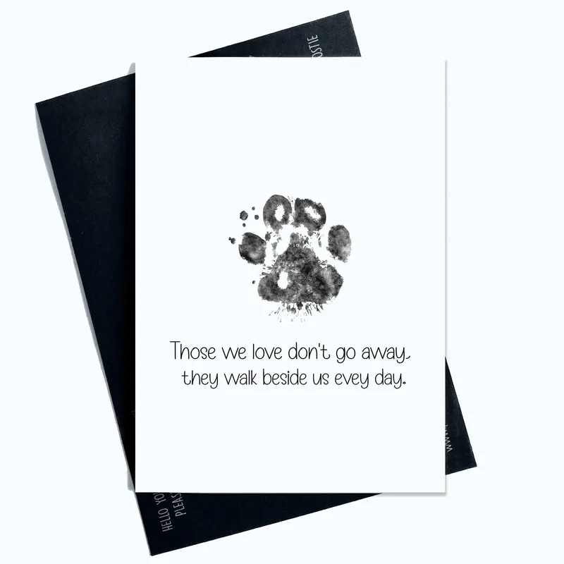 Paw Print Ink Pet Sympathy Card for Losing a Furry Friend