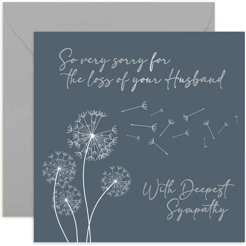Seeds Slate Blue Sympathy Card for a Lost Husband