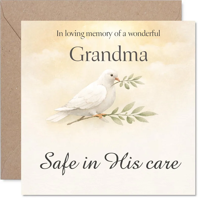 Dove Memorial Card Sympathy Card for a Beloved Grandma