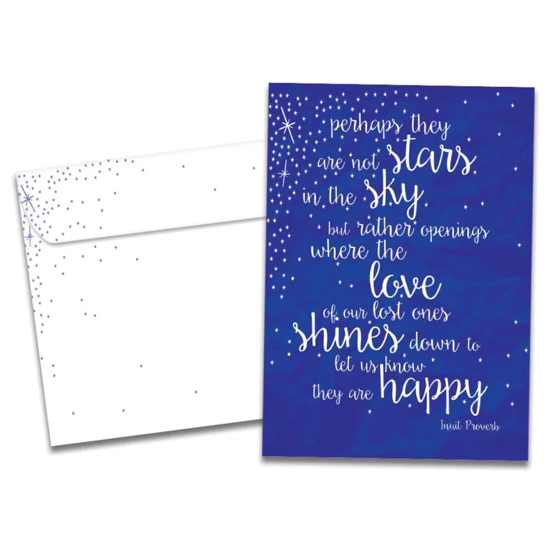 Blue Starry Night Sky Card: An Inuit Proverb