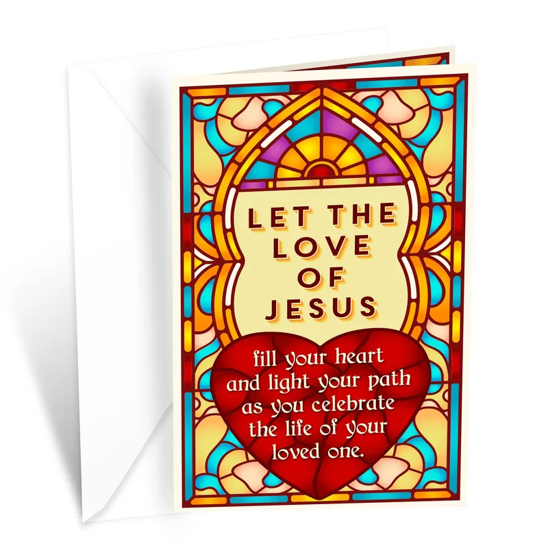Glass Red Heart Sympathy Card