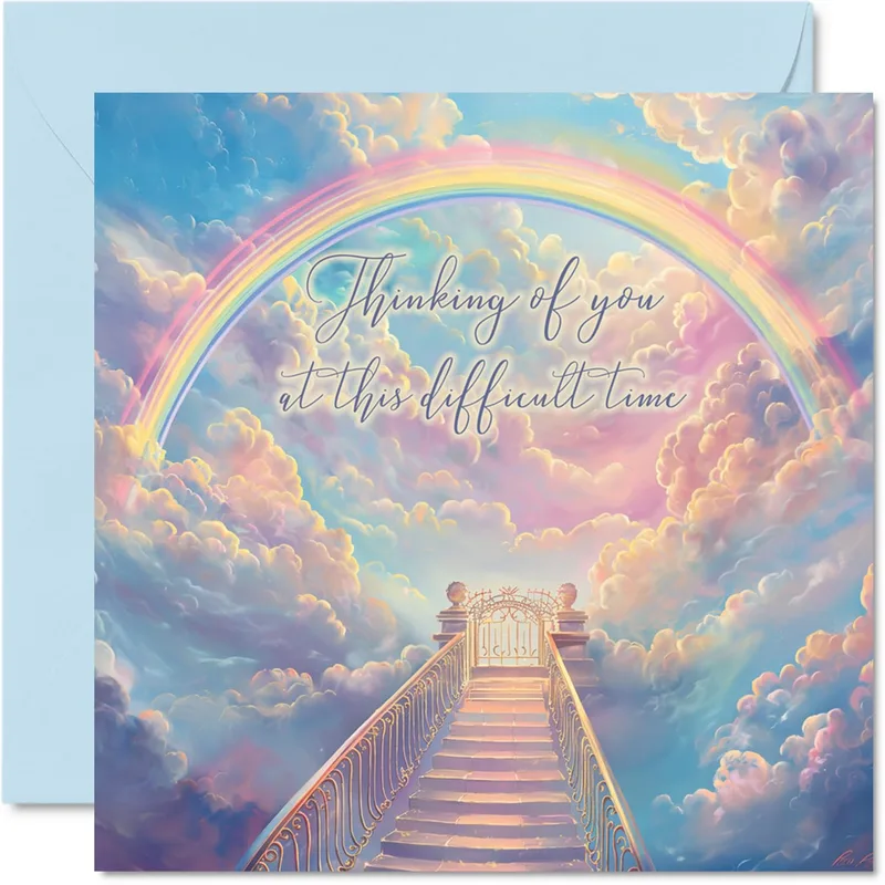 Stairway to Clouds Thinking of You Card for Sympathy
