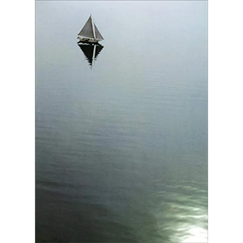 Gray Calm Water Sailboat Card: A Serene Sympathy Greeting