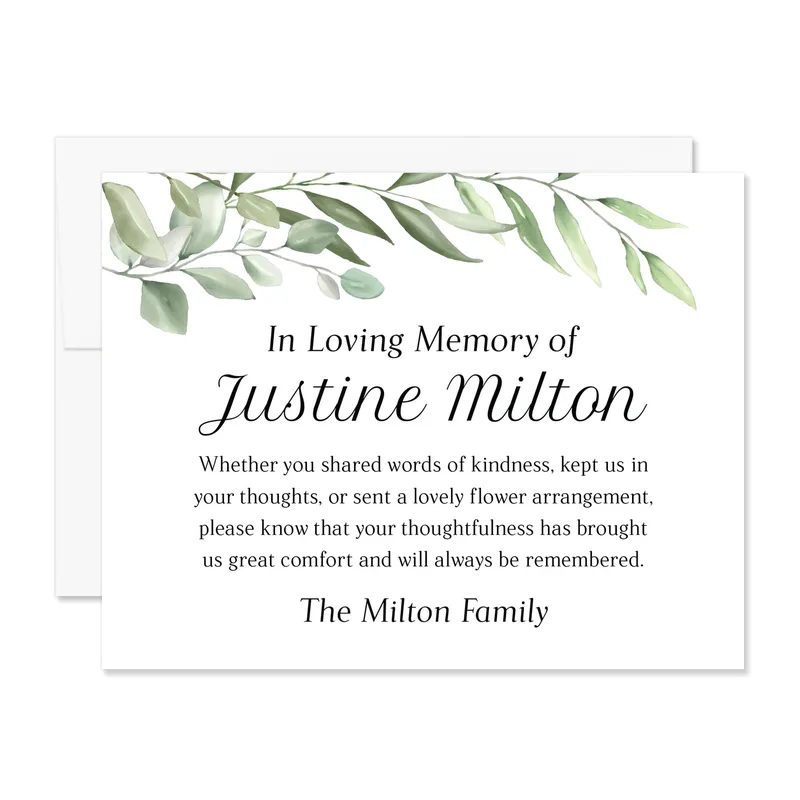 Greenery Border Card Sympathy Card