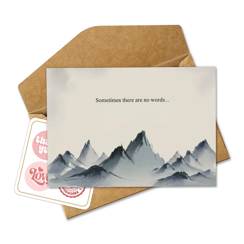 Gray Mountain Sympathy Card for Silent Comfort