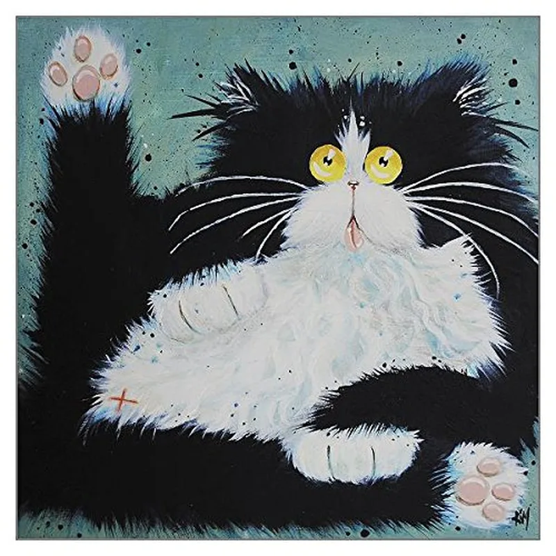 Black White Cat Yellow Card for a Pet Loss Sympathy Message