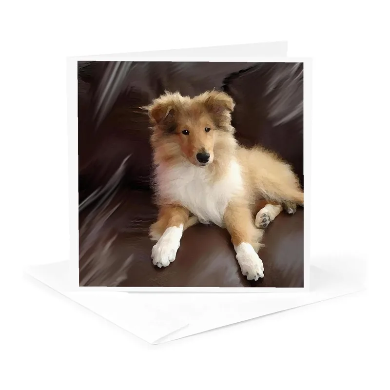 Rough Collie Puppy Photo Card: A Gentle Tribute to a Beloved Pet