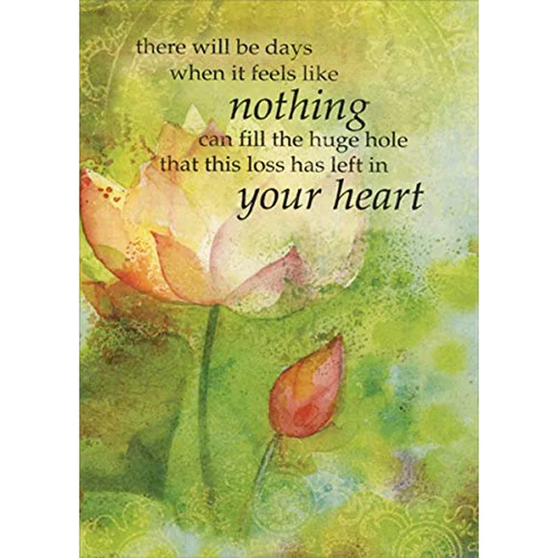 Orange Peach Flower Sympathy Card – Greeting Card in natural