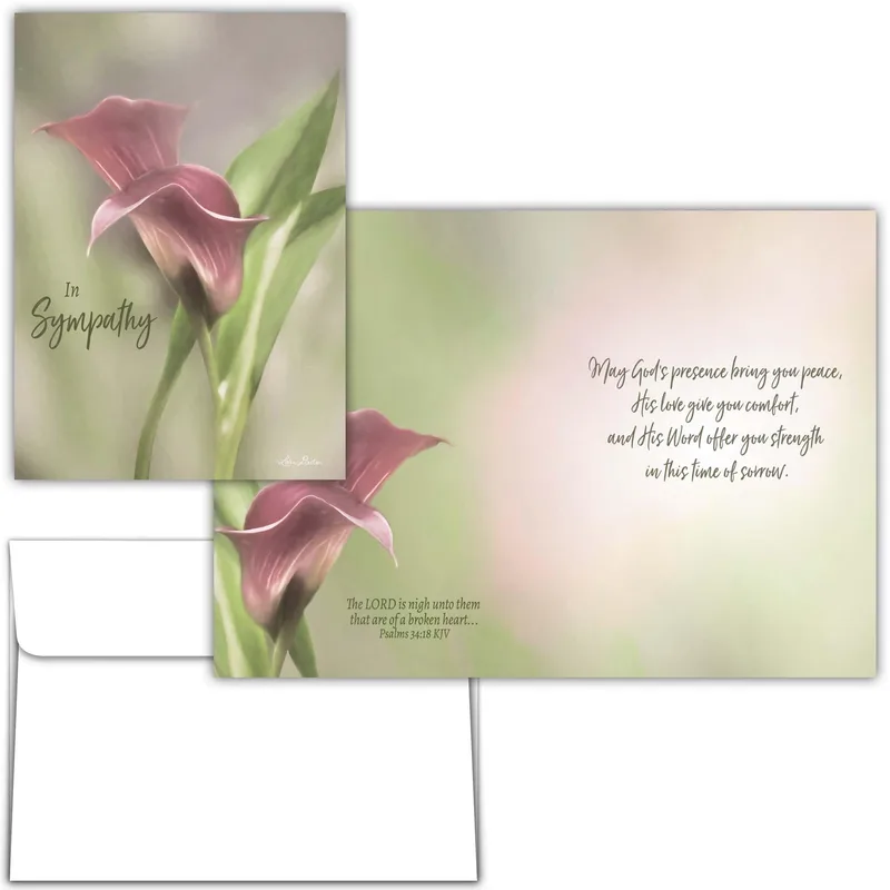 Pink Calla Lilies Sympathy Card for Sending Peace