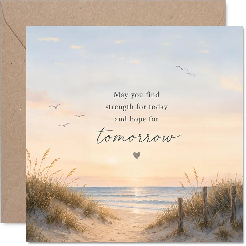 Sunrise Beach Dunes Encouragement Card for Gentle Sympathy