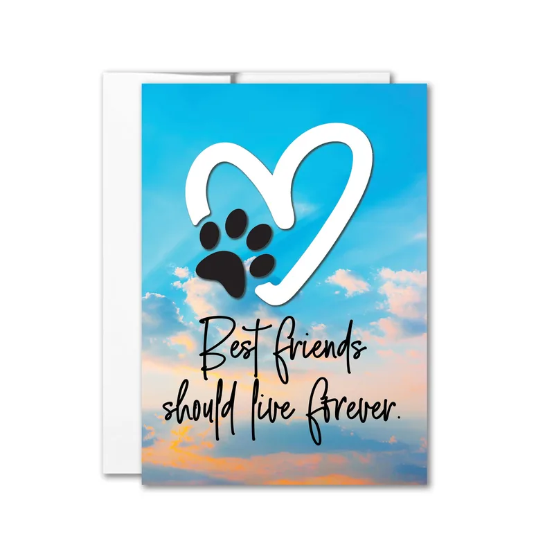 Heart Blue Sky Pet Sympathy Card for a Lost Best Friend