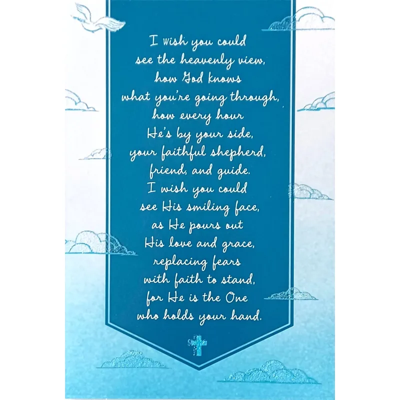 Banner Christian Cross Sympathy Card – Greeting Card in natural