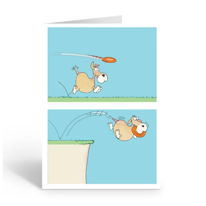 Cartoon Dog Two Panels Card for a Funny Get Well Wish