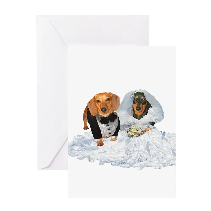 Dachshunds Bride Groom Wedding Card for Dog Lovers