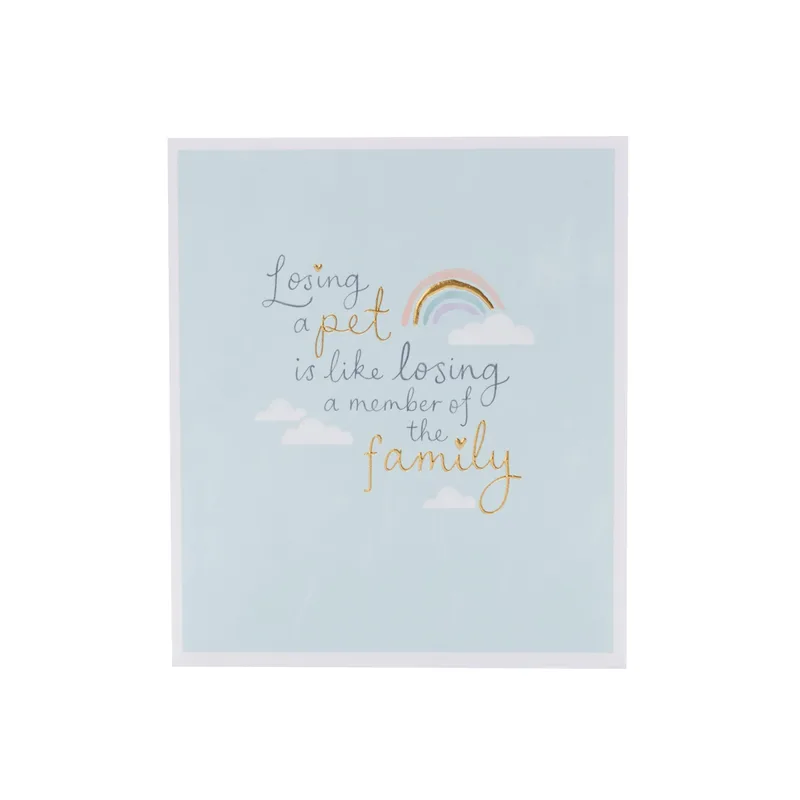 Pet Loss Card Pet Sympathy Card Featuring Rainbow Artwork