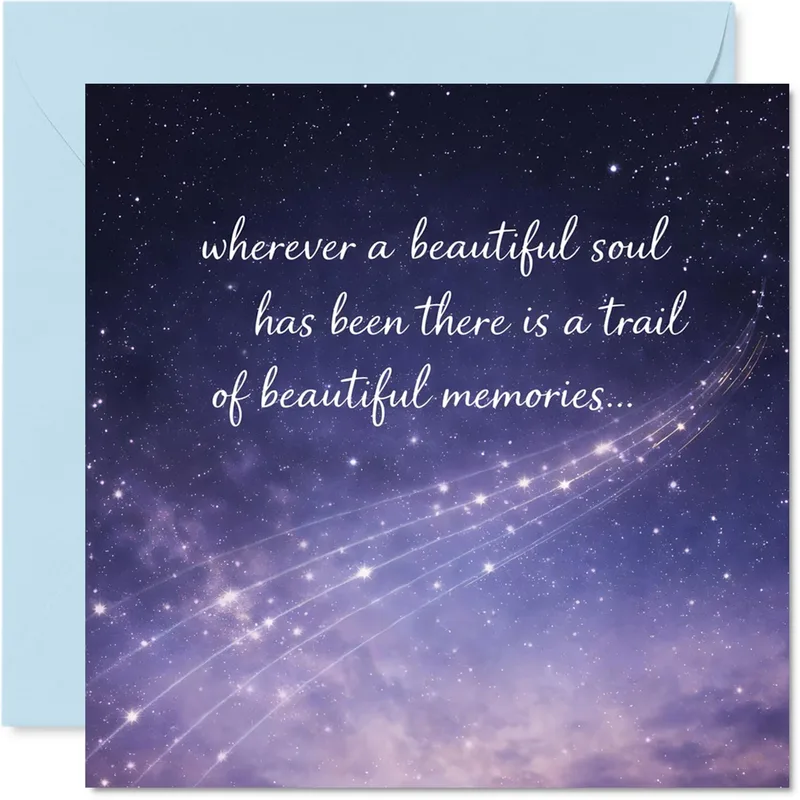 Purple Starry Sky Sympathy Card: A Trail of Beautiful Memories