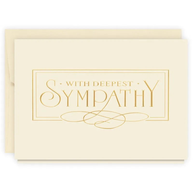 Gold Script Cream Frame Card features elegant gold lettering