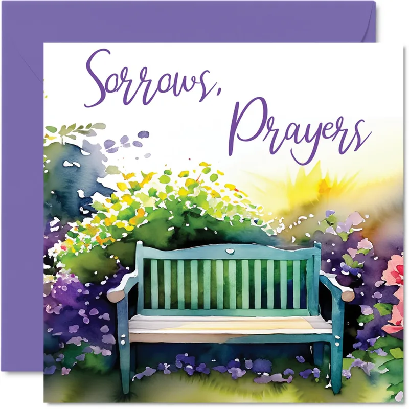 Garden Bench Sympathy Card: A Watercolor Bench for Comforting Grief
