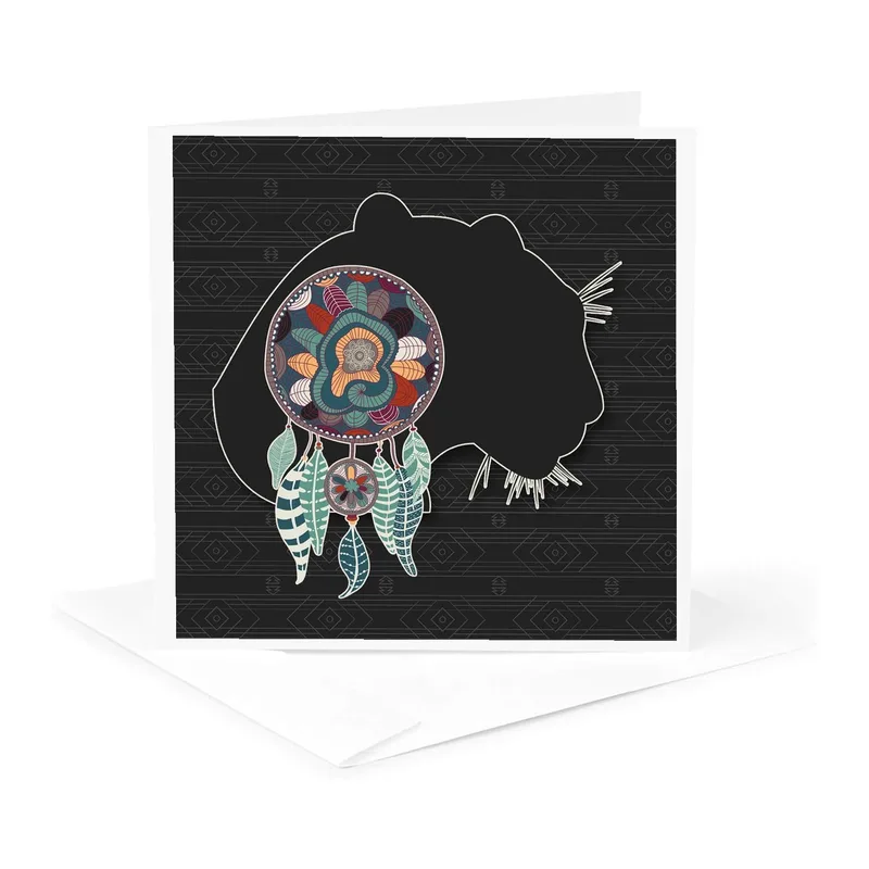 Cougar Dreamcatcher Black Card: A Sympathy Design for Big Cat Lovers