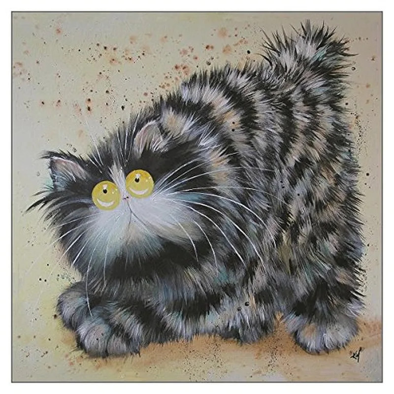 Grey Tabby Fluffy Cat Card Celebrating a Beloved Pet's Memory
