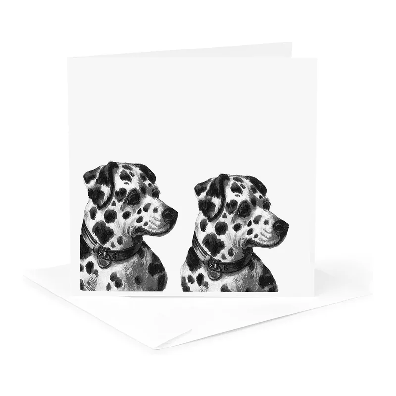 Black White Dalmatians Card for Pet Loss Sympathy