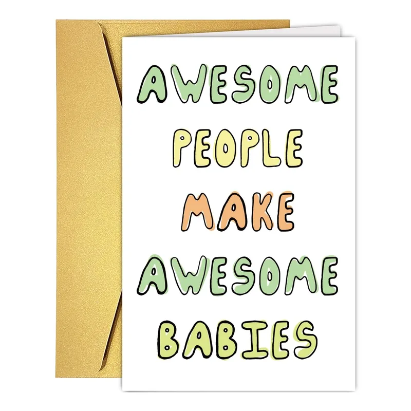 Awesome People Make Card: Pastel New Baby Card