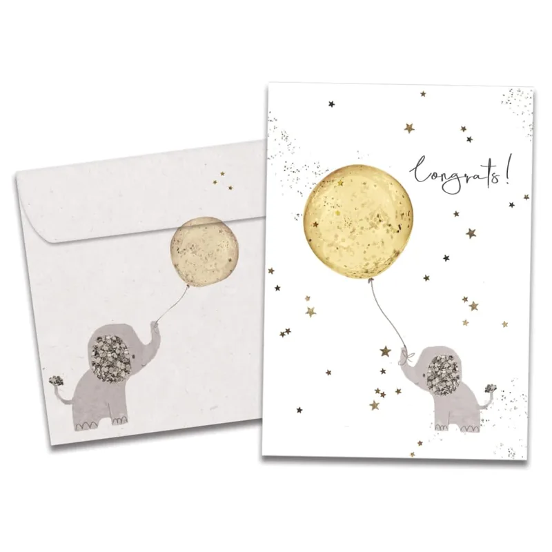 Elephant with Balloon Congrats Card for Every Win
