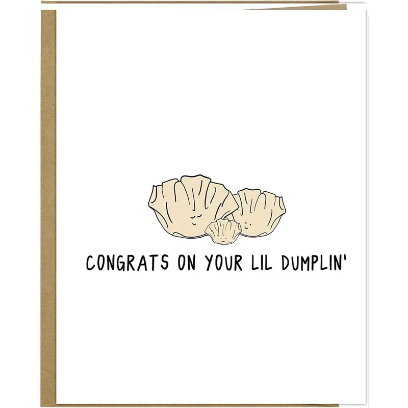 Congrats On Your Lil Card: Cute Dumpling Baby Card