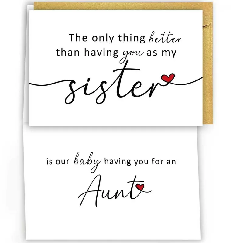 Sister Aunt Announcement Card for a Sweet Reveal