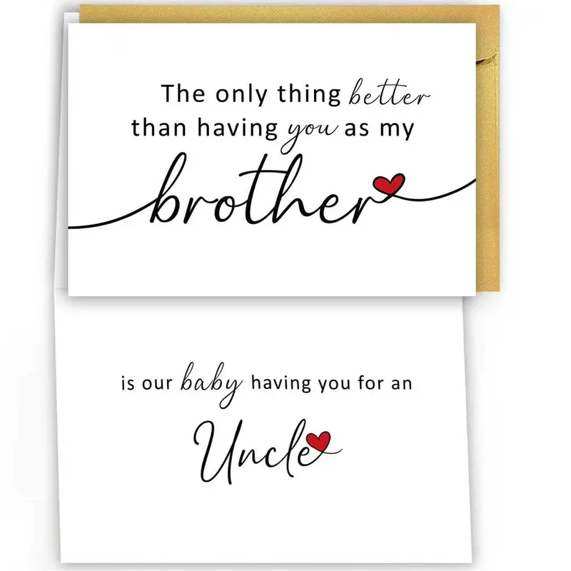 Uncle to Be Card for Your Brother, Set in Black Script