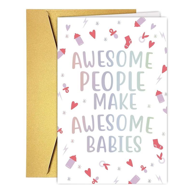 Pastel Baby Icons Card: Awesome People, Awesome Babies