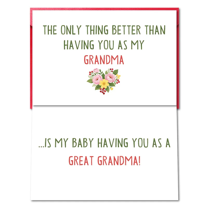 Great Grandma Card: A Pink Floral Surprise for Grandma
