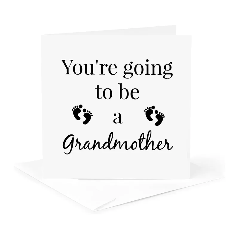 Going to Be a Grandmother Card: Footprints and Big News