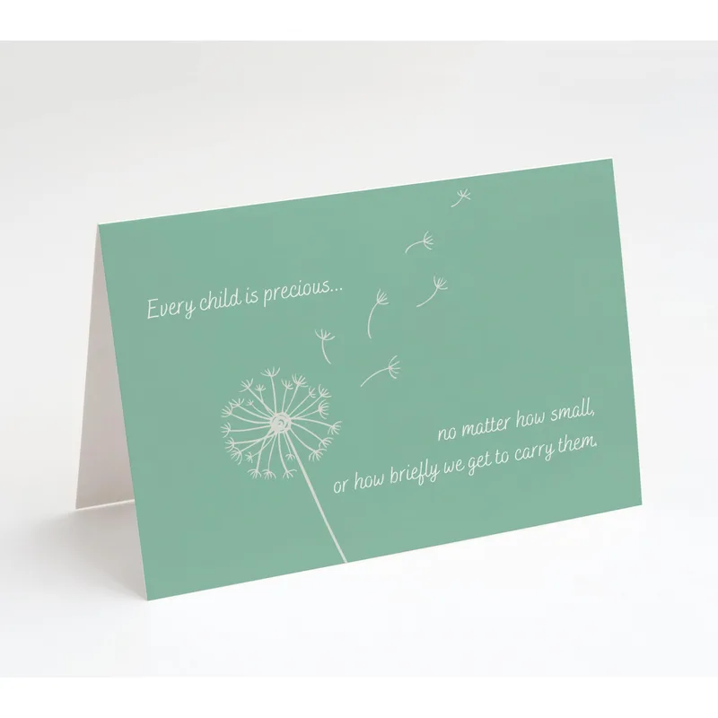 Infant Loss Sympathy Card with Dandelion Seeds