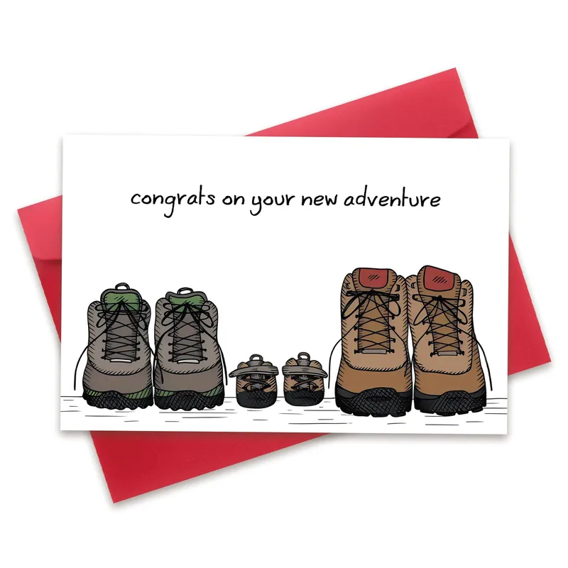 Hiking Family Card: Congrats on Your New Adventure