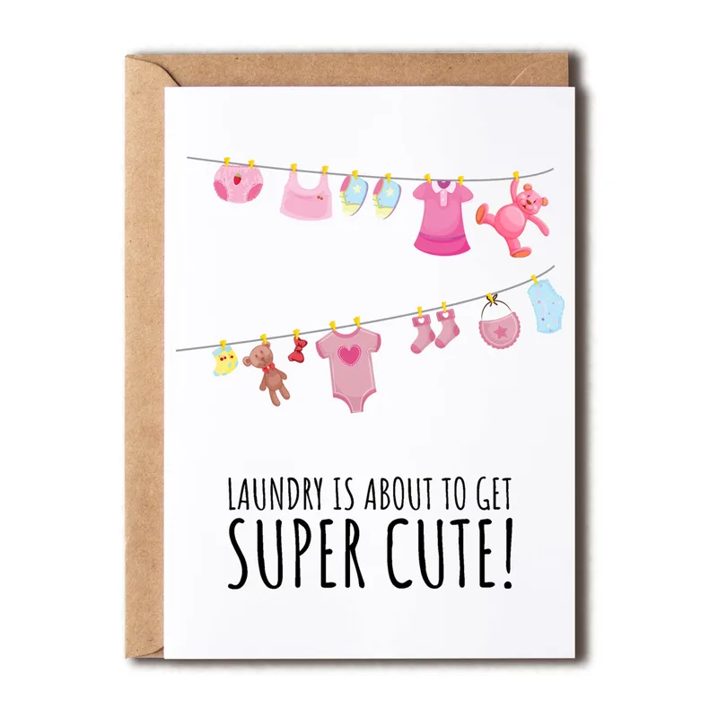 Laundry Is About Card for a New Baby Shower