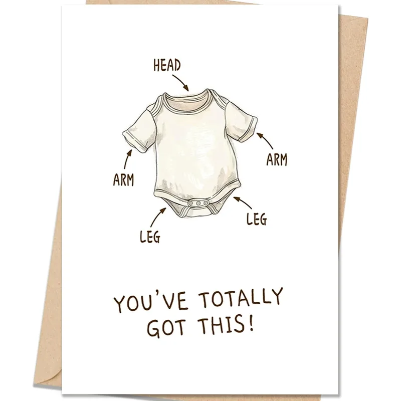 Head Arm Arm Leg Card: A Baby Onesie Diagram for New Parents