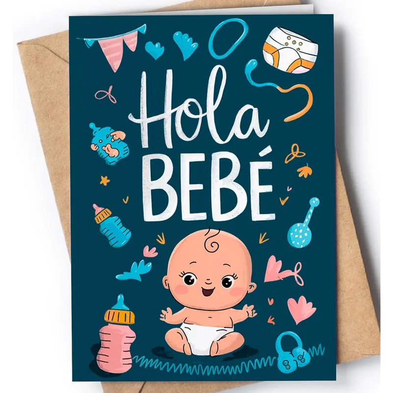 Hola Bebé Card: A Smiling New Baby Greeting